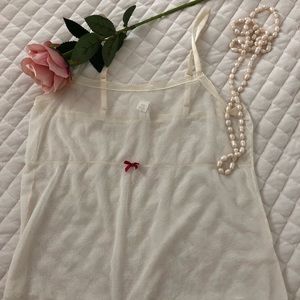 Sheer off white thank top